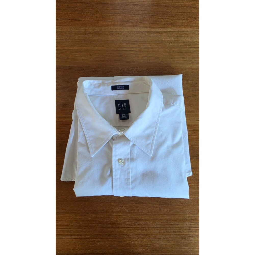 Gap Men's Button Down Long Sleeve White Cotton Shirt Size XXL 18-18 1/2 Vintage